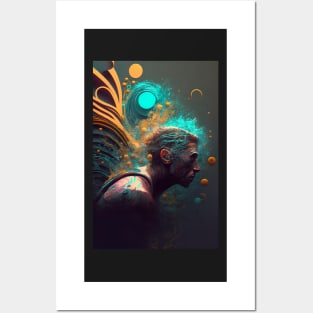 Swimming abstract art Posters and Art